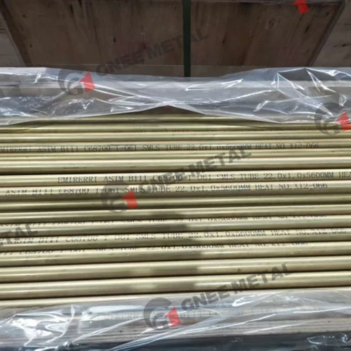 ASTM B111 C68700 צינורות פליז מאלומיניום מסופקים עבור פרויקט מחליף חום בהודו